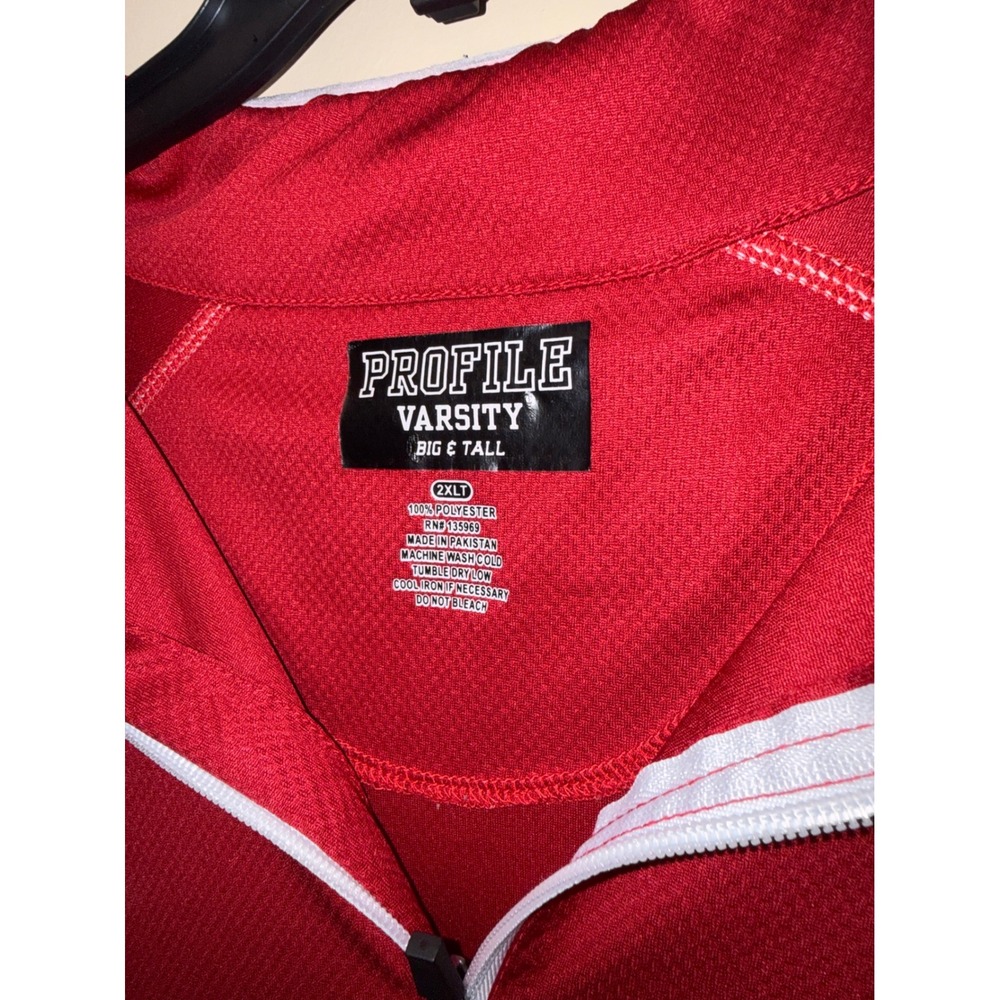 Profile Varsity Alabama Crimson Tide Mens 2XLT Red Quarter Zip Pullover Shirt - Picture 3 of 4